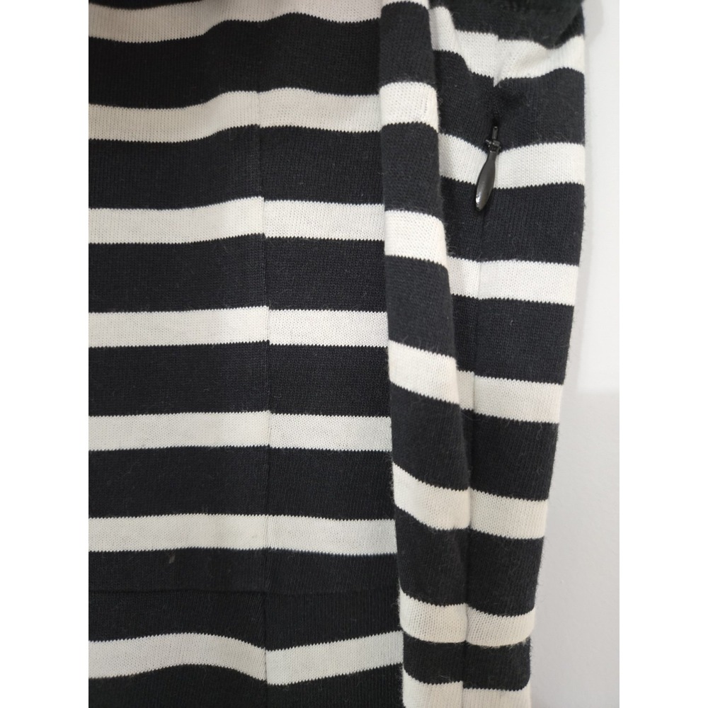 J.Crew Cap Sleeve Striped 100% Cotton Midi Dress Black/White Size S EUC - Picture 7 of 8
